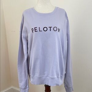 Peloton TWGF Crewneck Pullover Sweatshirt XL Lavender Logo Cotton